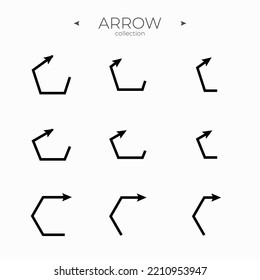 Premium set of arrow line. Smooth Arrow icons set. Trendy line style. Web symbols for web sites. Vector illustration