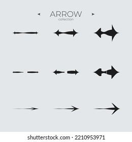 Premium set of arrow line. Smooth arrow symbol collection. Thin line style. For Apps. Vector