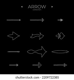 Premium set of arrow line. Universal Arrow icon. Thin line style. Simple Minimal Pictogram. Editable vector stroke