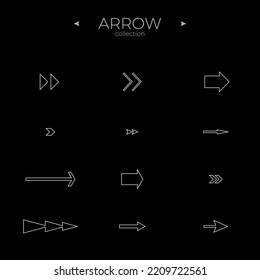 Premium Set Arrow Line Universal Arrow Stock Vector (Royalty Free ...