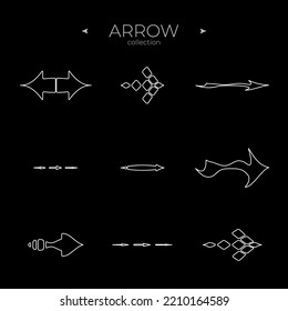 Premium set of arrow line. Universal Arrow icon. Modern vector symbols. For Apps. Vector illustration