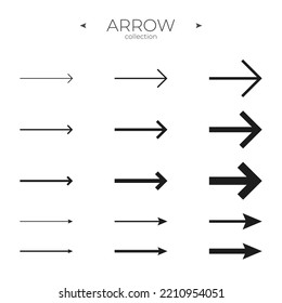 Premium set of arrow. Universal Arrow icon. Trendy style. To use in web and mobile UI. Editable vector stroke