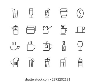 Premium set of bar line icons. Simple pictograms pack. Stroke vector illustration on a white background. Modern outline style icons collection.