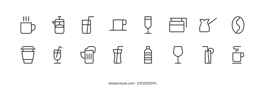 Premium set of bar line icons. Simple pictograms pack. Stroke vector illustration on a white background. Modern outline style icons collection.