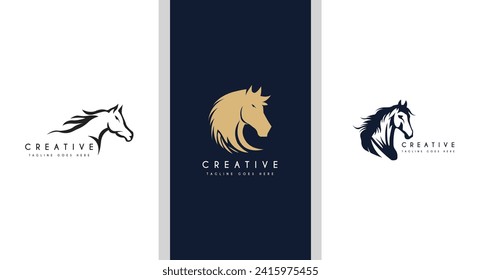 Premium Set Of Beauty Horse Ranch Stable Stallion Logo design.