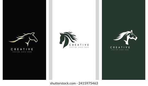 Premium Set Of Beauty Horse Ranch Stable Stallion Logo design.
