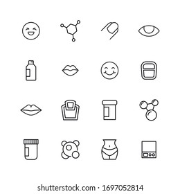 Premium set of beauty line icons. Web symbols for web sites and mobile app. Modern vector symbols, isolated on a white background. Simple thin line signs.