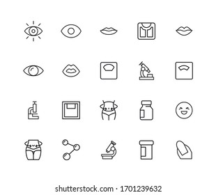 Premium set of beauty line icons. Web symbols for web sites and mobile app. Modern vector symbols, isolated on a white background. Simple thin line signs.