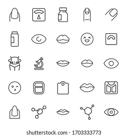 Premium set of beauty line icons. Web symbols for web sites and mobile app. Modern vector symbols, isolated on a white background. Simple thin line signs.