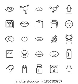 Premium set of beauty line icons. Web symbols for web sites and mobile app. Modern vector symbols, isolated on a white background. Simple thin line signs.