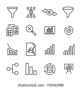Premium set of big data line icons. Simple pictograms pack. Stroke vector illustration on a white background. Modern outline style icons collection. 