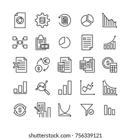 Premium set of big data line icons. Simple pictograms pack. Stroke vector illustration on a white background. Modern outline style icons collection. 