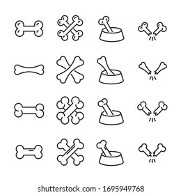 Premium-Satz von Knochenlinien-Symbolen. Web-Symbole für Webseiten und mobile App. Moderne Vektorillustration-Symbole einzeln auf weißem Hintergrund. Einfache Dünnzeilenzeichen.