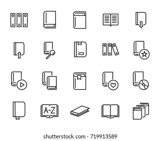 Premium set of books line icons. Simple pictograms pack. Stroke vector illustration on a white background. Modern outline style icons collection. 
