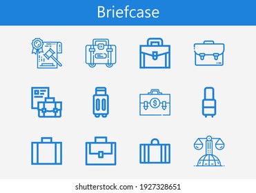 Premium set of briefcase line icons. Simple briefcase icon pack. Stroke vector illustration on a white background. Modern outline style icons collection of Law