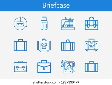 Premium set of briefcase line icons. Simple briefcase icon pack. Stroke vector illustration on a white background. Modern outline style icons collection of Law