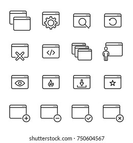 Premium set of browser line icons. Simple pictograms pack. Stroke vector illustration on a white background. Modern outline style icons collection. 