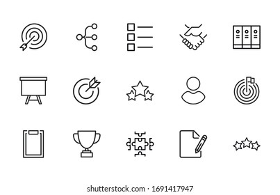 Premium set of business line icons. Web symbols for web sites and mobile app. Modern vector symbols, isolated on a white background. Simple thin line signs.