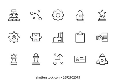 Premium set of business line icons. Web symbols for web sites and mobile app. Modern vector symbols, isolated on a white background. Simple thin line signs.