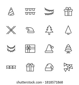 Premium set of christmas line icons. Simple pictograms pack. Stroke vector illustration on a white background. Modern outline style icons collection.