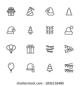 Premium set of christmas line icons. Simple pictograms pack. Stroke vector illustration on a white background. Modern outline style icons collection.