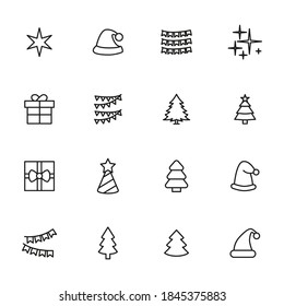 Premium set of christmas line icons. Simple pictograms pack. Stroke vector illustration on a white background. Modern outline style icons collection.