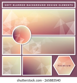 premium set collection of soft blurred background elements and banners for website design
