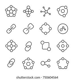 Premium set of connection line icons. Simple pictograms pack. Stroke vector illustration on a white background. Modern outline style icons collection. 