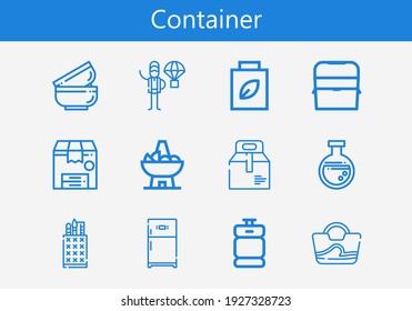 Premium-Set von Containerliniensymbolen. Einfache Container-Icon-Packung. Schlagt Vektorgrafik auf weißem Hintergrund. Sammlung moderner Symbole im Umriss-Stil