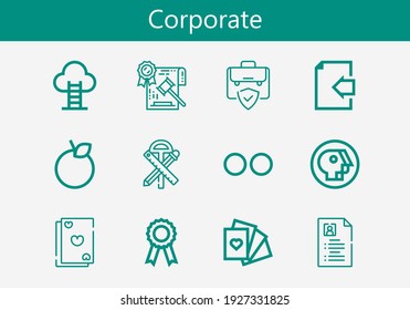 Premium set of corporate line icons. Simple corporate icon pack. Stroke vector illustration on a white background. Modern outline style icons collection of Pbs