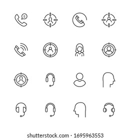 Premium set of customer service line icons. Web symbols for web sites and mobile app. Modern vector symbols, isolated on a white background. Simple thin line signs.