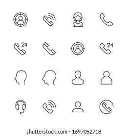 Premium set of customer service line icons. Web symbols for web sites and mobile app. Modern vector symbols, isolated on a white background. Simple thin line signs.