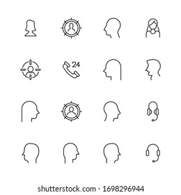 Premium set of customer service line icons. Web symbols for web sites and mobile app. Modern vector symbols, isolated on a white background. Simple thin line signs.