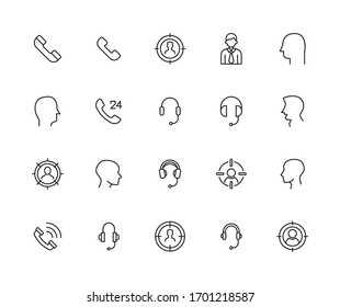 Premium set of customer service line icons. Web symbols for web sites and mobile app. Modern vector symbols, isolated on a white background. Simple thin line signs.