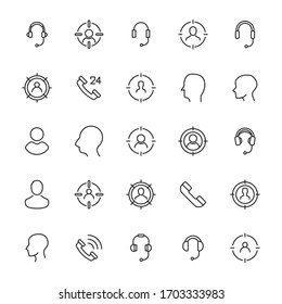 Premium set of customer service line icons. Web symbols for web sites and mobile app. Modern vector symbols, isolated on a white background. Simple thin line signs.
