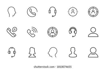 Premium set of customer service line icons. Web symbols for web sites and mobile app. Modern vector symbols, isolated on a white background. Simple thin line signs.