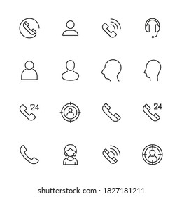 Premium-Set von Kundendienst-Linien-Symbolen. Web-Symbole für Webseiten und mobile App. Moderne Vektorsymbole einzeln auf weißem Hintergrund. Einfache Dünnzeilenzeichen.