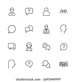 Premium set of dialogue line icons. Web symbols for web sites and mobile app. Modern vector symbols, isolated on a white background. Simple thin line signs.