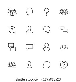 Premium set of dialogue line icons. Web symbols for web sites and mobile app. Modern vector symbols, isolated on a white background. Simple thin line signs.