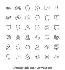 Premium set of dialogue line icons. Web symbols for web sites and mobile app. Modern vector symbols, isolated on a white background. Simple thin line signs.