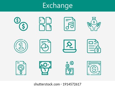 Premium Set Exchange Line Icons Simple Stock Vector (Royalty Free ...