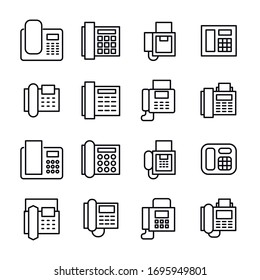 Premium set of fax line icons. Web symbols for web sites and mobile app. Modern vector symbols, isolated on a white background. Simple thin line signs.