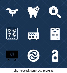 Premium set with fill icons. Such as mon, clothing, motel, smile, road, dentistry, oven, healthy, cook, japan, fashion, dental, child, media, background, privacy, young, label, childhood, health, menu
