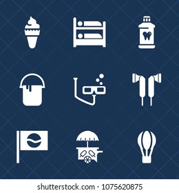 Premium set with fill icons. Such as sport, dental, van, music, asia, strawberry, sweet, air, hygiene, bed, paint, vanilla, interior, sign, hotel, paste, audio, hostel, dessert, food, painter, mask