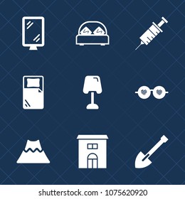 Premium set with fill icons. Such as dentist, furniture, hotel, table, white, element, fashion, medicine, drill, dental, landscape, care, traffic, building, home, sunglasses, style, estate, sign, lamp