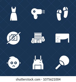 Premium set with fill icons. Such as office, apron, beauty, work, business, estate, clothes, slipper, dress, hairdresser, child, house, leisure, elegance, kid, sign, cute, cook, graphic, chef, no, sad