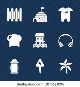 Premium set with fill icons. Such as border, sound, clothing, sign, palm, fence, winter, department, security, safety, snow, baby, fire, hydrant, tropical, water, chef, cold, modern, old, technology