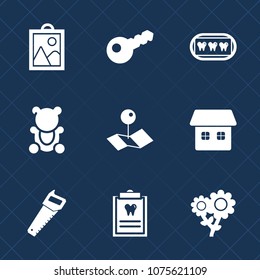 Premium set with fill icons. Such as construction, home, key, floral, white, house, fur, camera, health, fluffy, patient, mouth, flower, animal, saw, photo, security, spring, tooth, map, brown, bear