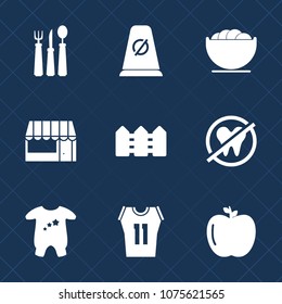 Premium set with fill icons. Such as healthy, clothing, kitchen, restaurant, kid, dinner, road, sport, meal, shirt, street, empty, clothes, transportation, customer, cart, white, dentist, health, bowl