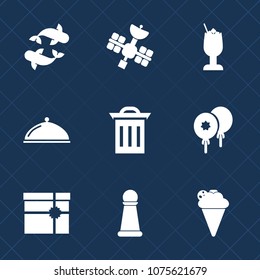 Premium set with fill icons. Such as fresh, decoration, trash, dish, lime, cocktail, internet, sign, technology, beverage, restaurant, box, game, wireless, seafood, alcohol, sea, service, strategy